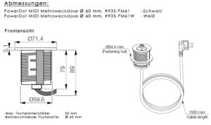 PowerDot MIDI Mehrzweckdosen