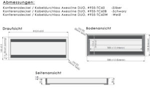 Konferenzdeckel / Kabeldurchlass / Kabeldurchführung / Kabelauslass