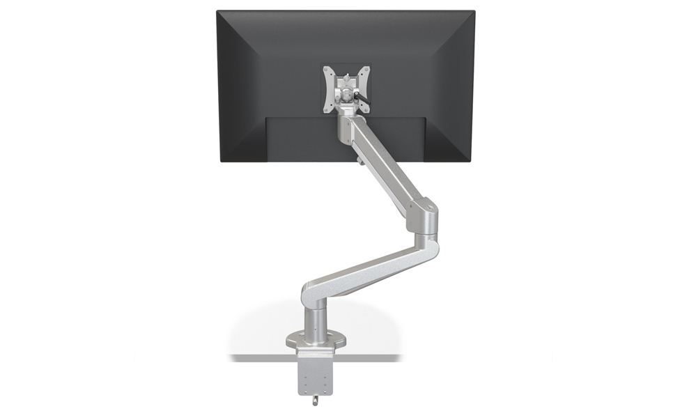 „LC60“ – Monitorhalter-60 Elevate mit Gasdruckfeder für 1 Monitor (AN/IN-Tischmontage), Silber