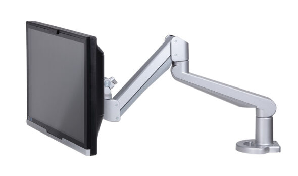 „LC60“ – Monitorhalter-60 Elevate mit Gasdruckfeder für 1 Monitor (AN/IN-Tischmontage), Silber