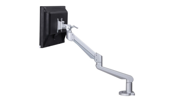 „LC60“ – Monitorhalter-60 Elevate mit Gasdruckfeder für 1 Monitor (AN/IN-Tischmontage), Silber