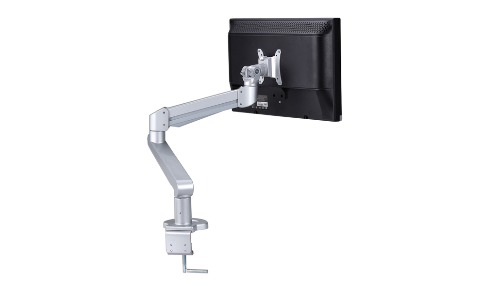 „LC60“ – Monitorhalter-60 Elevate mit Gasdruckfeder für 1 Monitor (AN/IN-Tischmontage), Silber