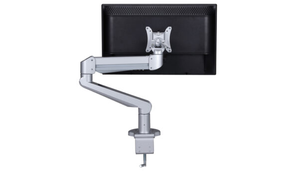„LC60“ – Monitorhalter-60 Elevate mit Gasdruckfeder für 1 Monitor (AN/IN-Tischmontage), Silber