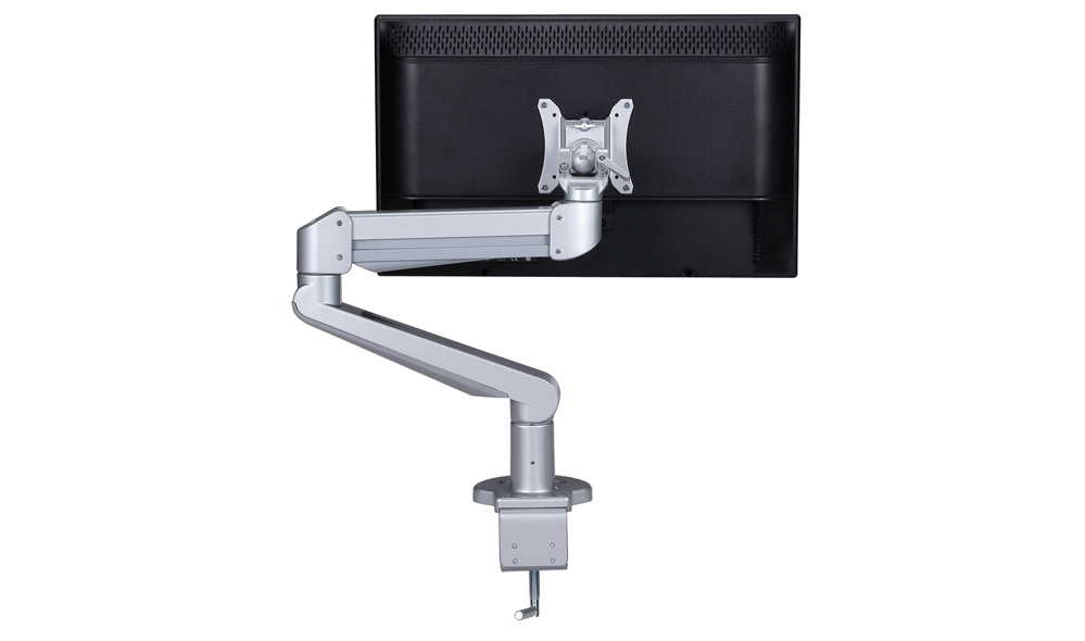 „LC60“ – Monitorhalter-60 Elevate mit Gasdruckfeder für 1 Monitor (AN/IN-Tischmontage), Silber
