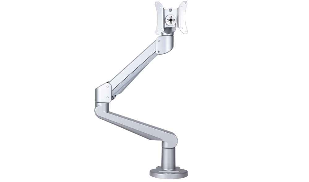 „LC60“ – Monitorhalter-60 Elevate mit Gasdruckfeder für 1 Monitor (AN/IN-Tischmontage), Silber