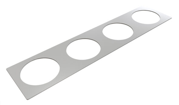 „PF04“ - Metallrahmen PowerDot Frame-04 für 4x PowerDot Mehrzweckdose, Silber