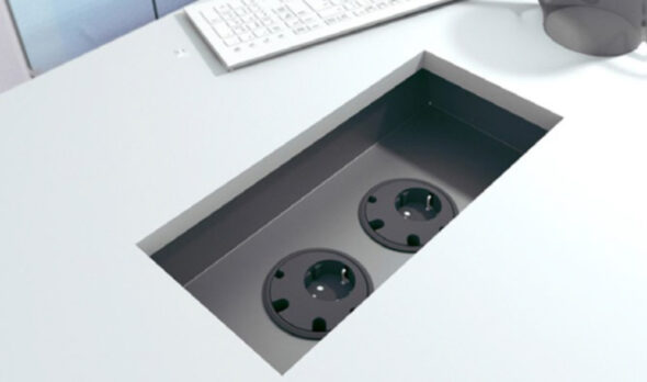 „TP02B“ - Unterschale PowerDot Tray-01 zur sauberen Installation für max. 2x PowerDot Mehrzweckdosen, Schwarz