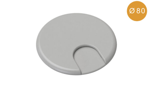 „KS38“ - Kabeldose Axessline Cable-Grommet mit Durchlass (In-Tischmontage) - Ø 80 mm (Kunststoff), Grau