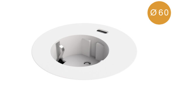 „PM62W-GST“ – PowerDot-PM62W-GST MIDI Compact-62W-GST Mehrzweckdose Ø 60 mm (GST18i3) - ohne einstellbare Tiefen, Weiß