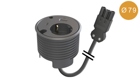 „PD16-GST“ - PowerDot-16-GST Mehrzweckdosen Ø 79 mm (GST18i3) - mit 2 einstellbaren Tiefen, Schwarz