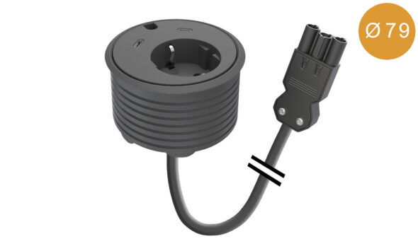 „PD17-GST“ - PowerDot-17-GST Mehrzweckdosen Ø 79 mm (GST18i3) - mit 2 einstellbaren Tiefen, Schwarz